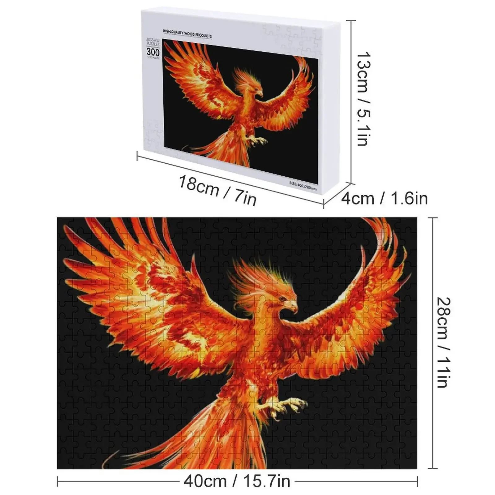 Phoenix Jigsaw Puzzle Custom Name Wooden Toy Adult Wooden Wood Photo Personalized Puzzle