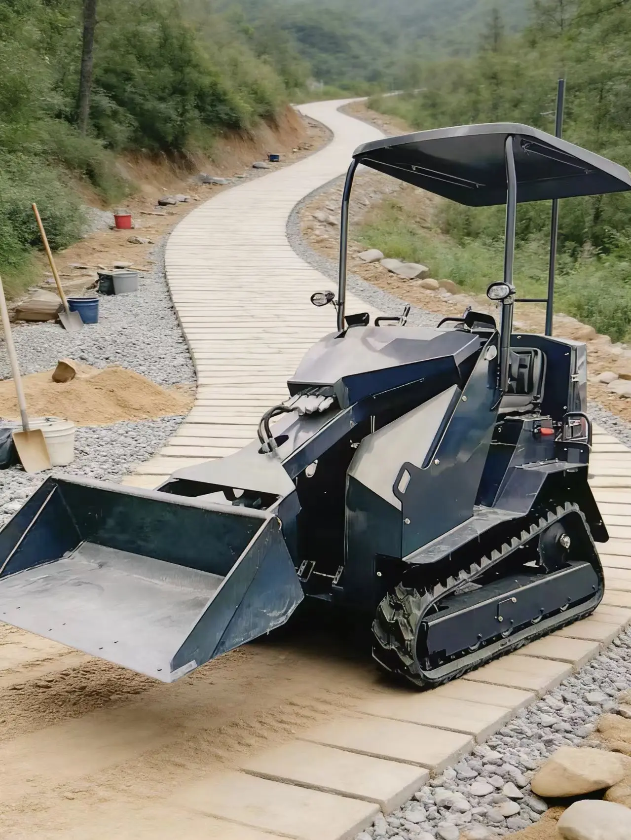 

Customized Skid Steer Loader For Basement Construction Low Body Narrow Passage Material Handling Breaking