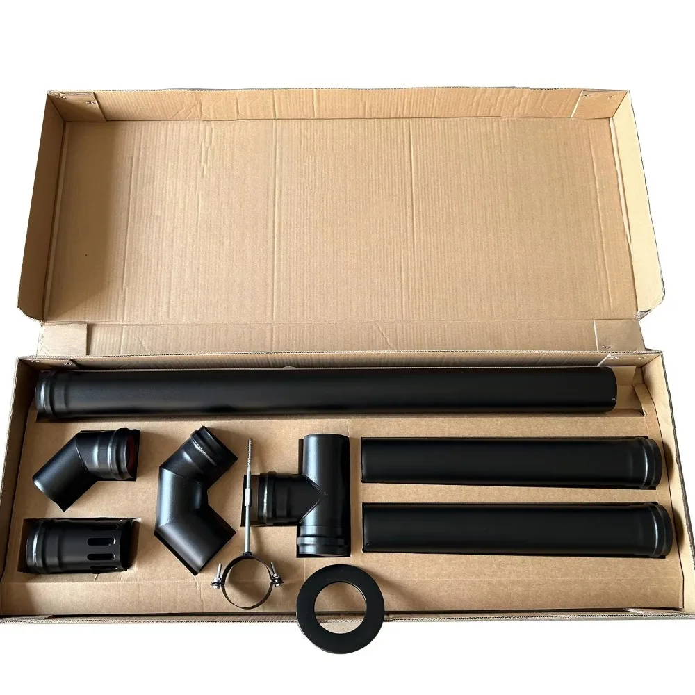 Diameter 80mm Furnace Chimney Pipe Set Rain Cap/Elbow/1mm Thickness Pipe Set for Fireplace/Wood Chip Furnace