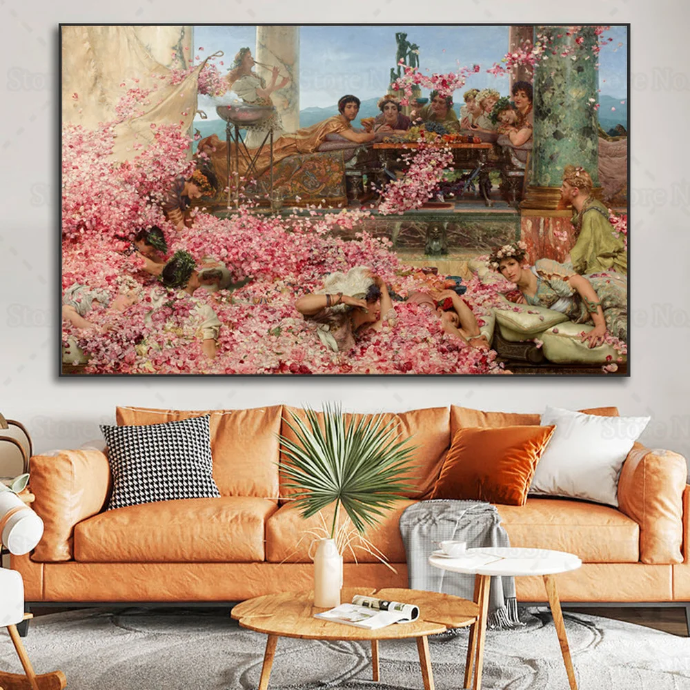 Lawrence Alma Tadema The Roses of Heliogabalus Canvas Painting Roman Emperor Elagabalus Banquet Art Wall Decor