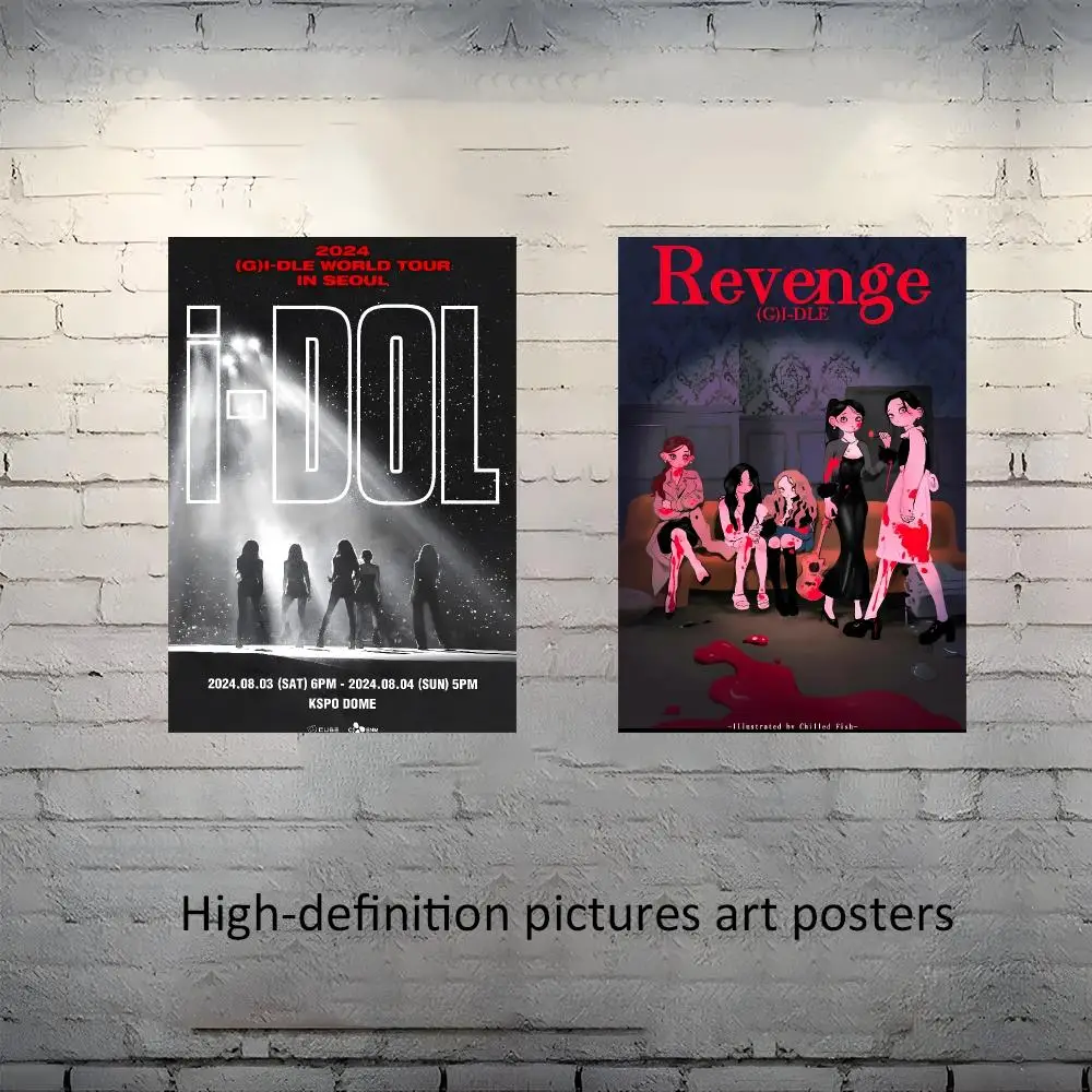 Korean groups I-DLE Poster Frameless poster pp Matte adhesive paper for Living room hallway bedroom