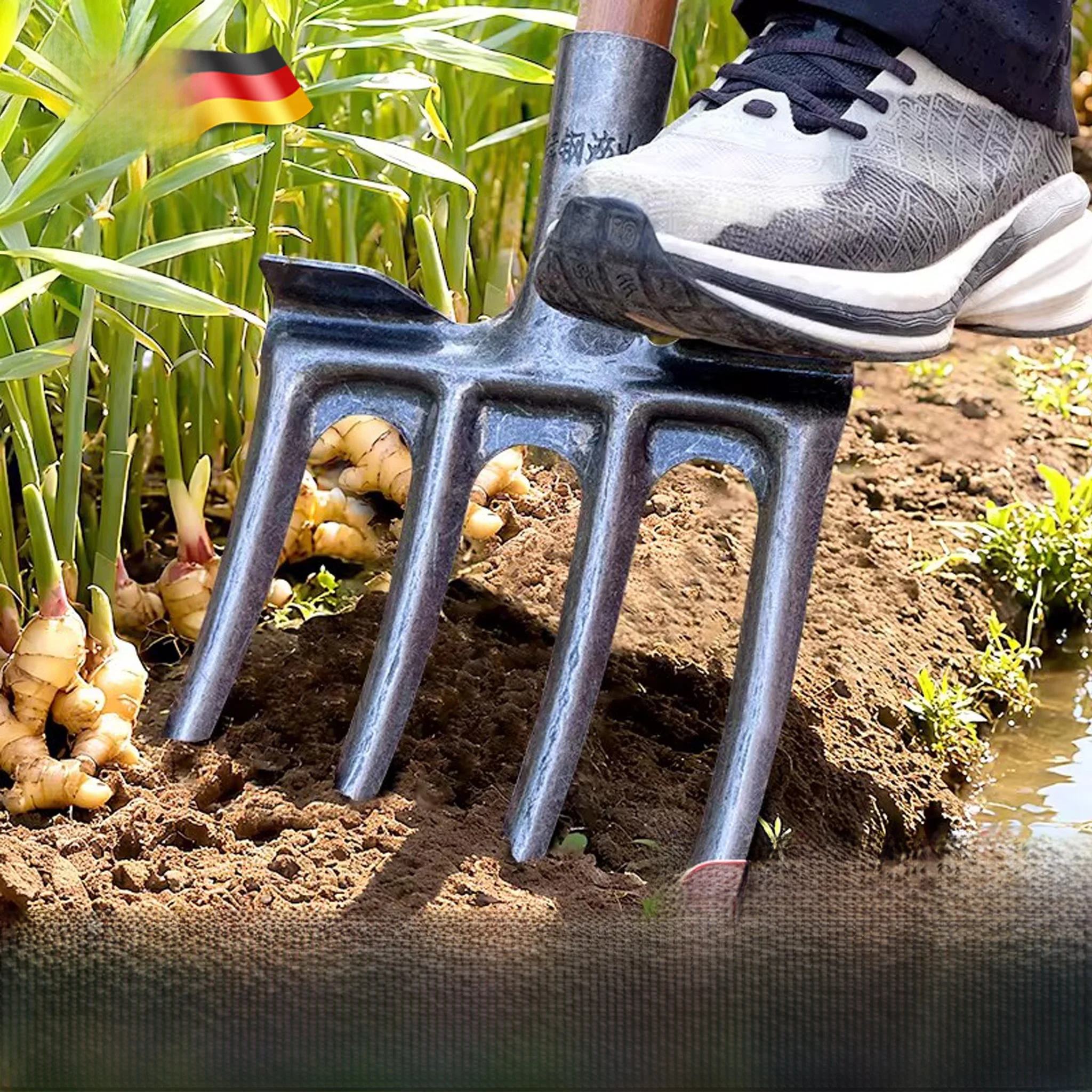 manganese-steel-four-toothed-flip-land-fork-new-type-soil-loosening-tool-for-farming-and-ginger-digging-efficient-ground-turn