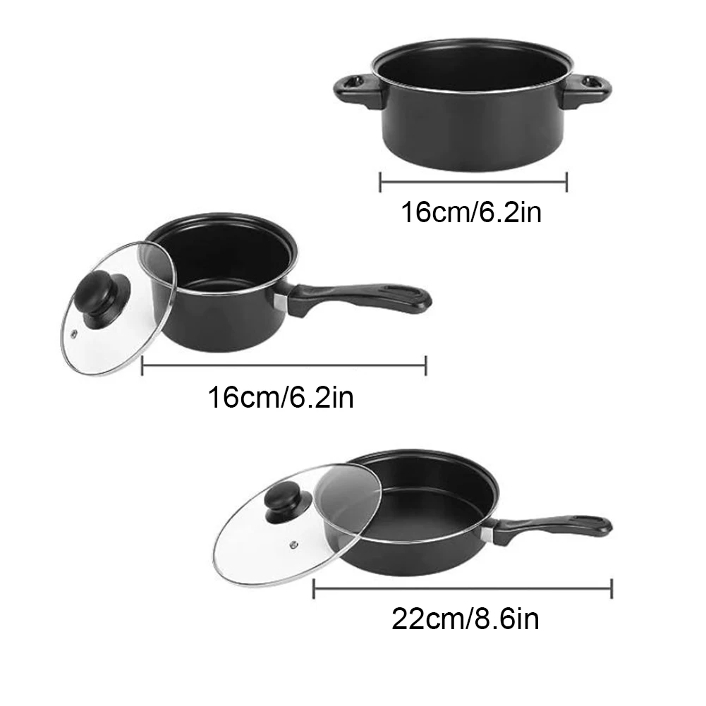 

12-Piece Non-Stick Cookware Set Cooking Pot with Lid Milk Pot Maifan Stone Frying Pan Cooking Pot Set for All Types of Cooker