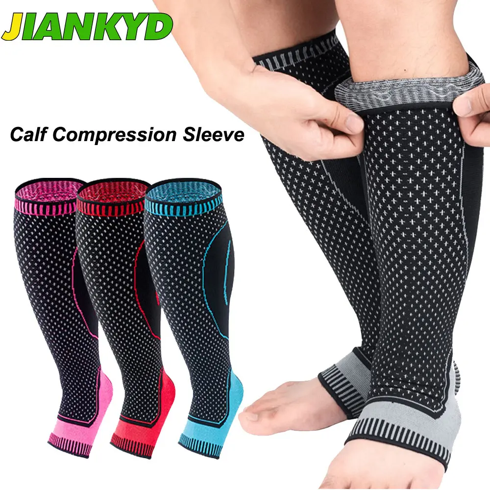 Sports Compression Leg Sleeve Basketball Football Calf Support Running Antiskid Shin Guard Cycling Leg Warmers Sun UV Protection