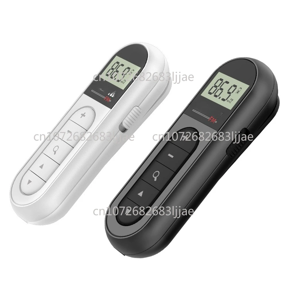 充電式ミニポータブルラジオ-小型ポケットfmバンド-クリップオン式-高齢者向け-会議に最適