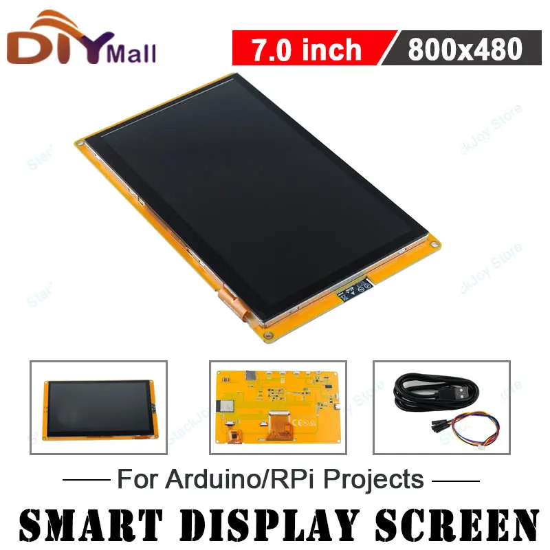 

7-дюймовый интеллектуальный дисплей ESP32-S3 800×480 RGB ЖК-дисплей с емкостным сенсорным экраном, 8 МБ PSRAM и флэш-памятью 16 МБ для проектов HMI/IoT ESP32-8048S070C