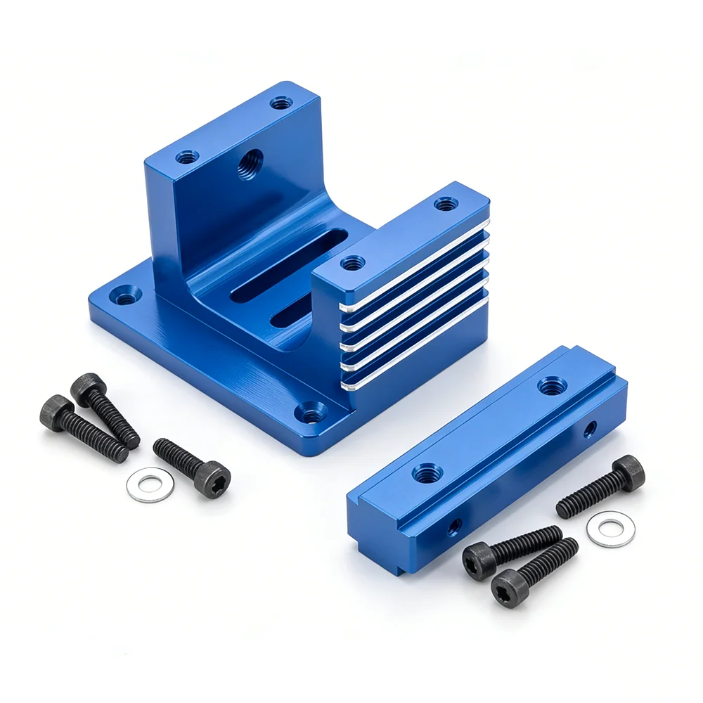 

Custom Blue Anodized Aluminum Motor Mount Bracket for RC Cars High-Precision Durable CNC Machined Motor Holder