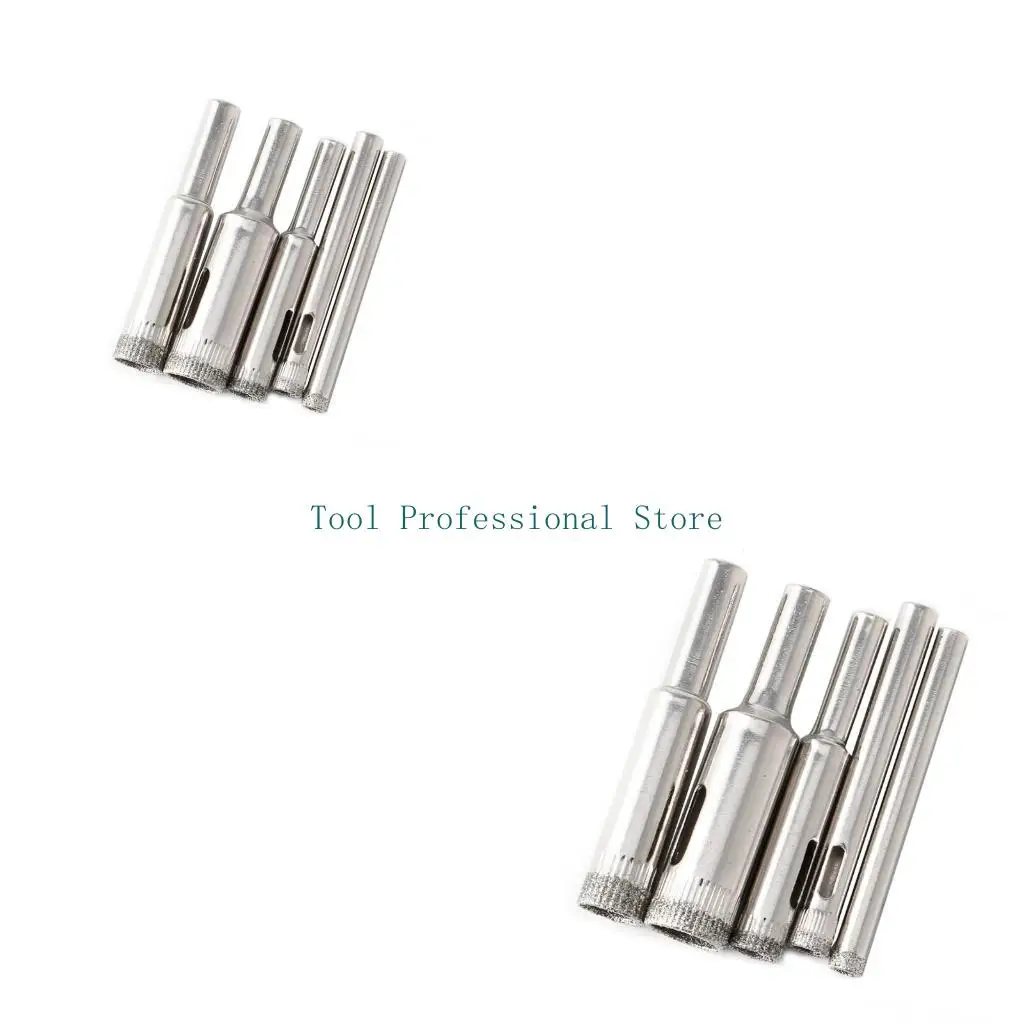

57QF Hole Drill Bits Set Tile Ceramic Cutter Glass Marble 5mm-12mm 5 Pcs Diamond
