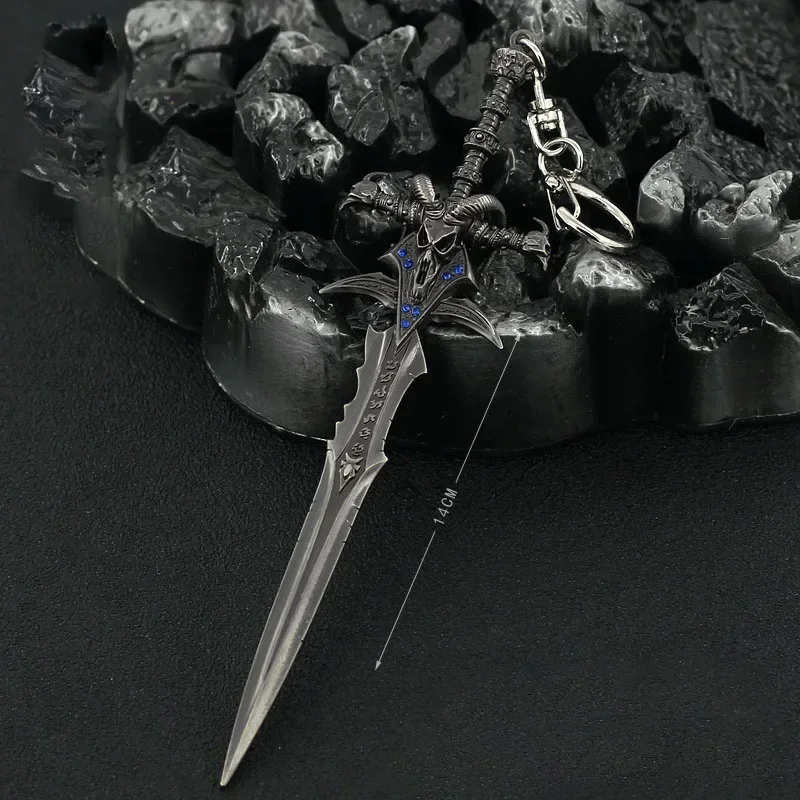 Wereld Van Warcraft 14Cm Nieuwe Lich King Frostmourne Verschillende Legering Zwaard Spel Sleutelhanger Wapen Katana Model Replica Cadeau Speelgoed Voor Kinderen