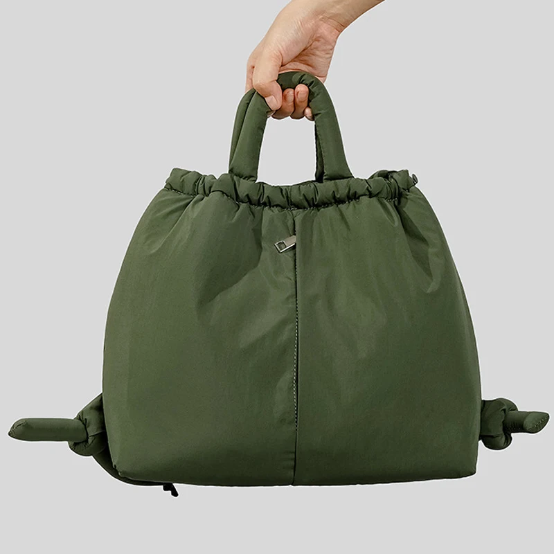 

Casual Nylon Women Handbags Simple Vintage Lady Shoulder Bags Padded Soft Puffer Bag Large Capacity Tote Bag 2023