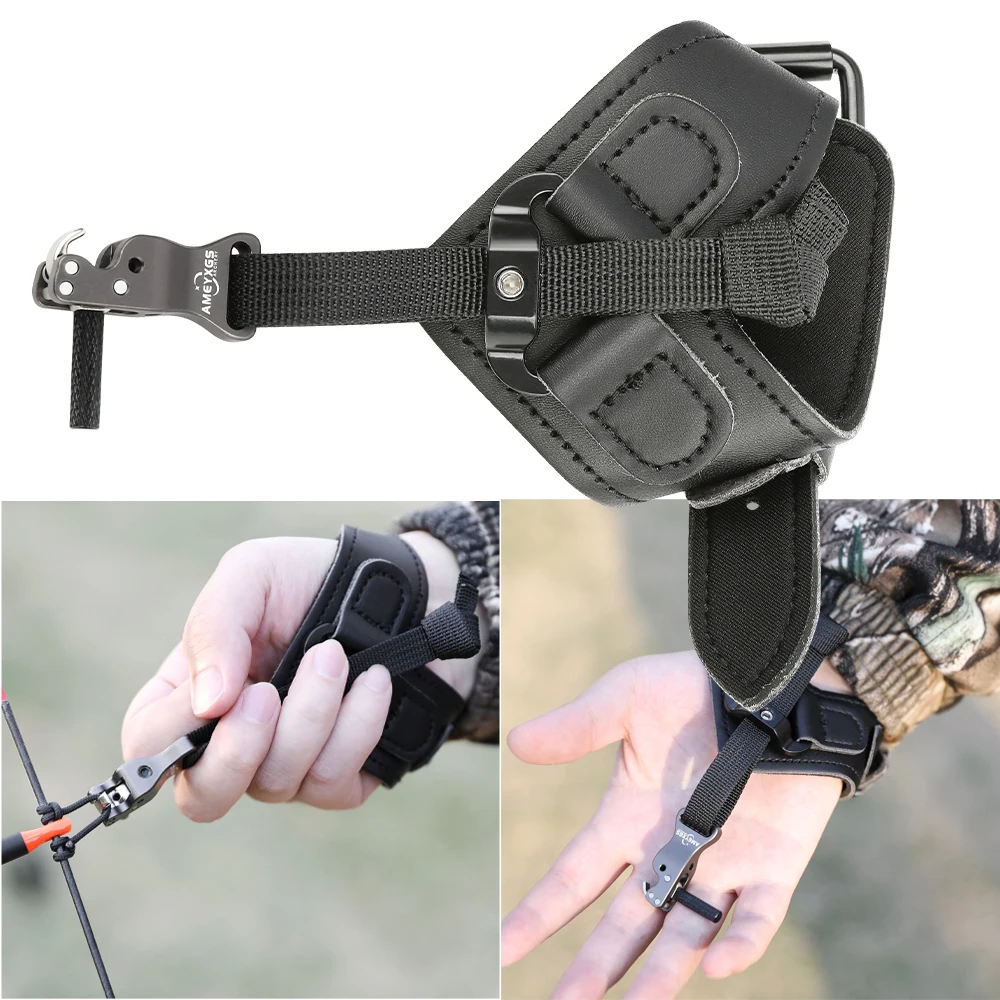 

pc Archery Caliper Compound Bow Release Aid Wrist Strap Portable Adjustable Length for Shooting Hunting Accessories