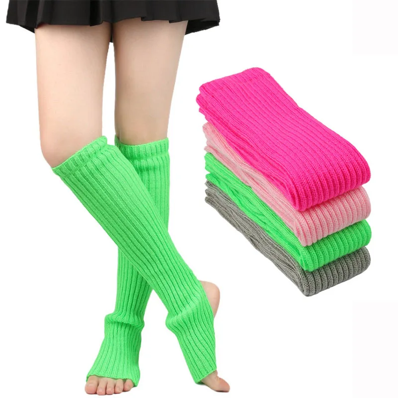Aquecedores de Pernas de Tricô de Inverno para Mulheres e Meninas, Meias para Botas, Cobertura Quente para Pernas para Yoga, Academia, Fitness, Dança e Alongamento