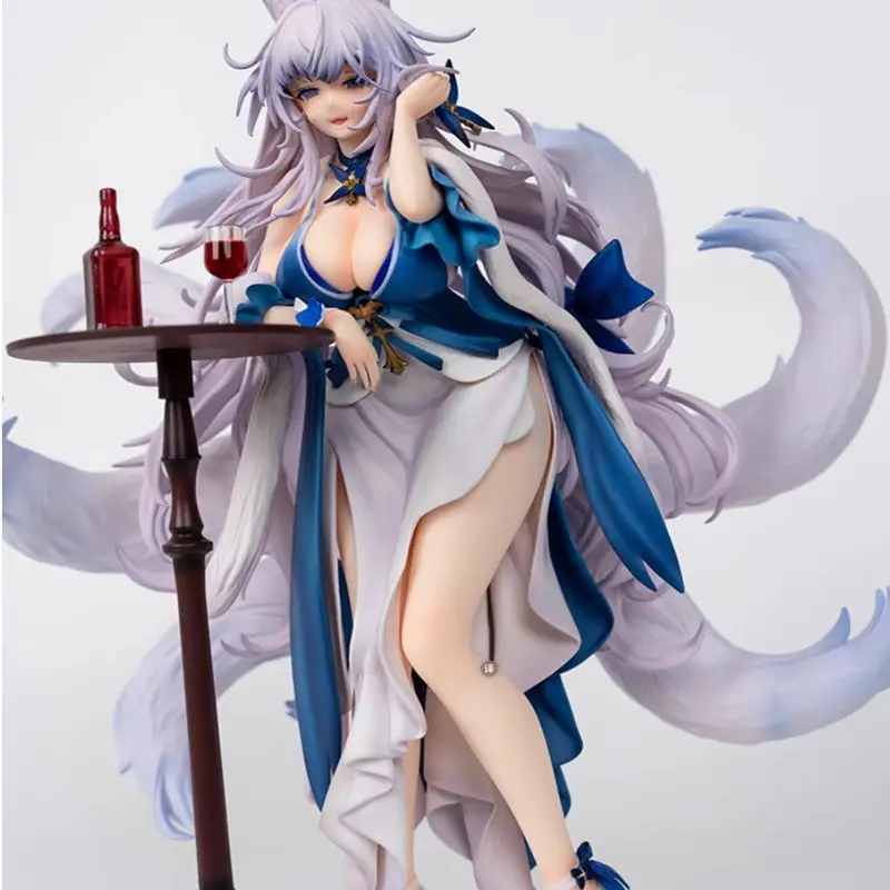 28.5cm azur lane shinonome tsukuyomi juya figura de ação pvc estatueta vestido besta orelha jogo modelo desktop ornamento menino brinquedos presentes