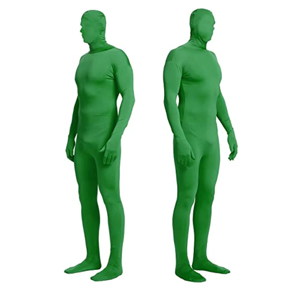 

Stretchy Body Green Screen Suit Video Chroma Key Comfortable Background Invisible Effect Tight Suit Bodysuit Cosplay Costumes