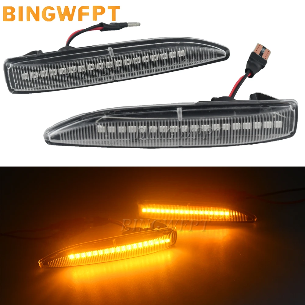 2 قطعة لسيارات BMW 7 Series E65 E66 E67 E68 تتدفق LED أضواء العلامات الجانبية الديناميكية بدوره مصباح إشارة الجانب مكرر مصباح لوحة مصباح