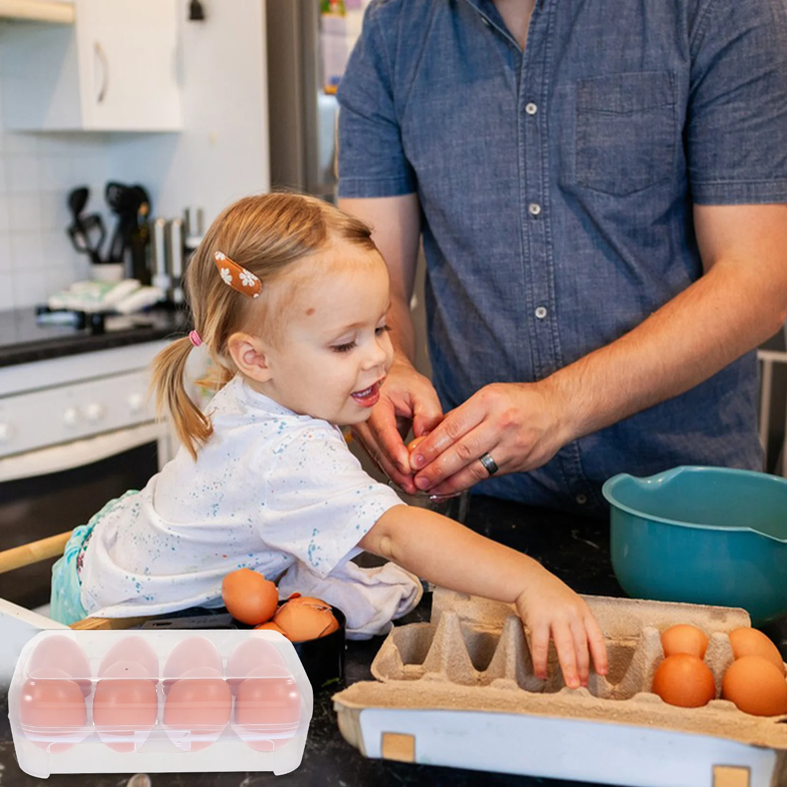 

Egg Storage Box For Fridge Pp Material 8-Egg Capacity Space Saving Egg Holder Container For Camping Picnic Travel Kitchen