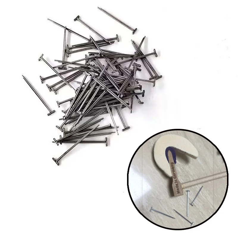 100pcs Piano Hammer Fastening Nails, Rivets, Hammer Nails, T-shaped Pins for Piano Action Repair Parts