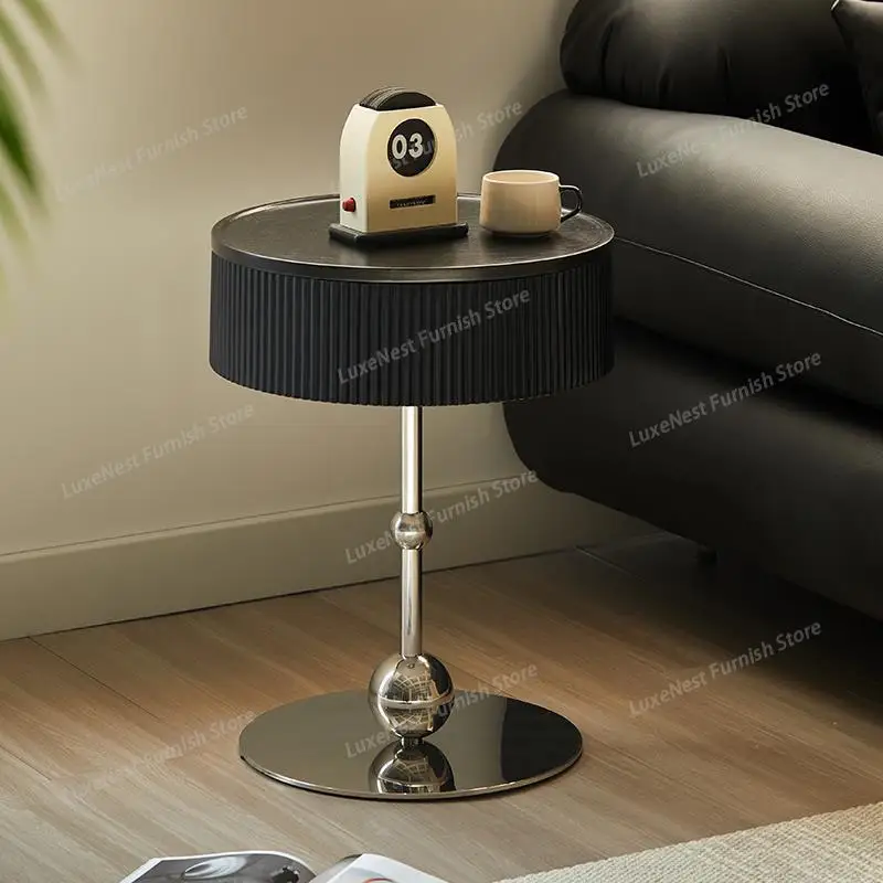 

For Bedroom Nightstand Solid Wood Round Side Table Sofa Bed Corner Minimalist Plant Stand Night Stands