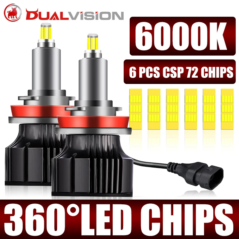 360 H7 Led CANBUS Car Headlights Bulbs 3D CSP H1 H8 H9 H11 9005 HB3 9006 HB4 9012 HIR2 Fog Light 6000K Super LED 1:1 Mini Diodes