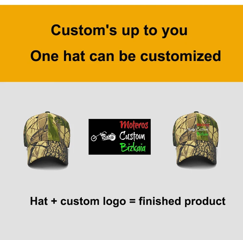 Baseballkappe mit individuellem Logo und Tarnmuster für Männer und Frauen, Text-Stickerei, Jagd-, Angel- und Sportkappen, verstellbar, Dropshipping – Detail 1