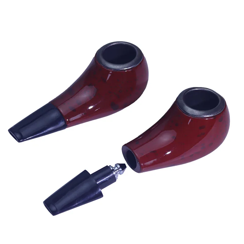 Men\'s Pipe Vintage Imitation Rosewood Color Vintage Dry Pipe Resin Stick Removable Metal Cans Dry Cigarette Portable Mini Filter