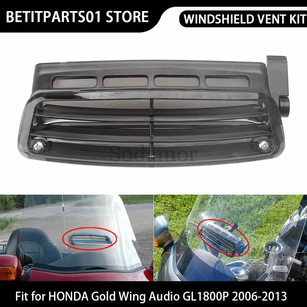 

Motorcycle Part Smoke Windscreen Windshield Fresh Air Vent ABS Plastic Fit For Honda Goldwing GL1800 2004-2016