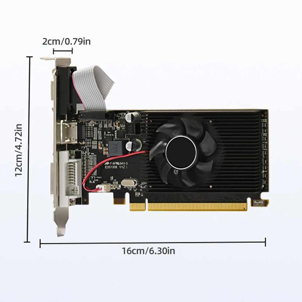 R5 230 2GB GDDR3 64Bit بطاقة الرسومات PCI-E 2.0 16X بطاقات الفيديو AMD Radeon R5 230 رقاقة ألعاب الكمبيوتر GPU VGA محولات الرسومات