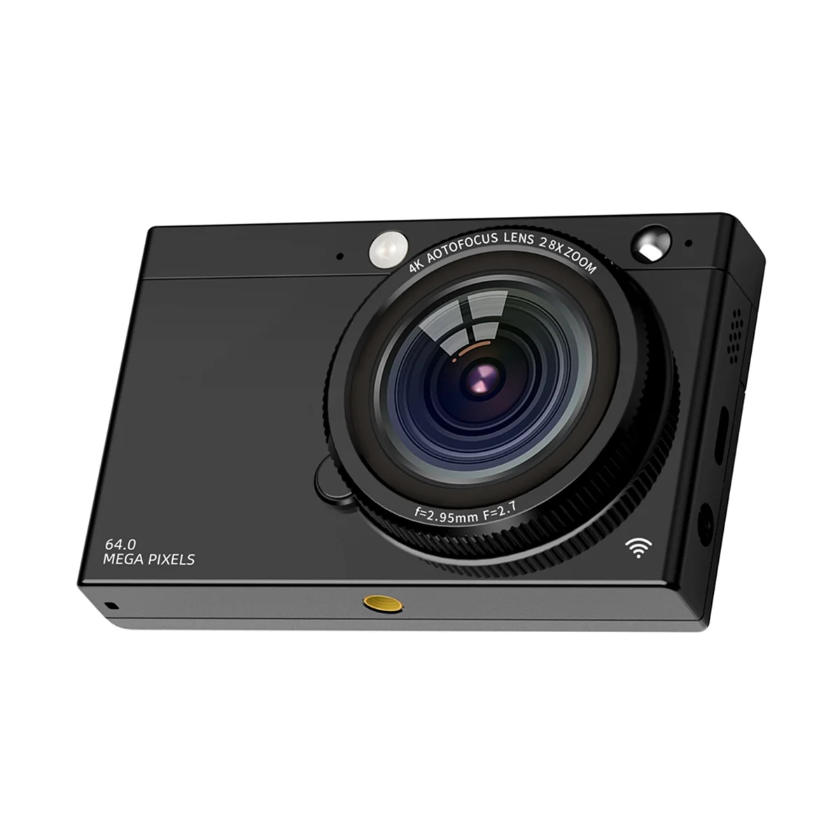 【Последнее место!】Цифровая камера HD CCD с объективом с автофокусом 4K, цифровая видеокамера 64 МП, компактная точечная и косметическая камера с 28-кратным зумом, черная