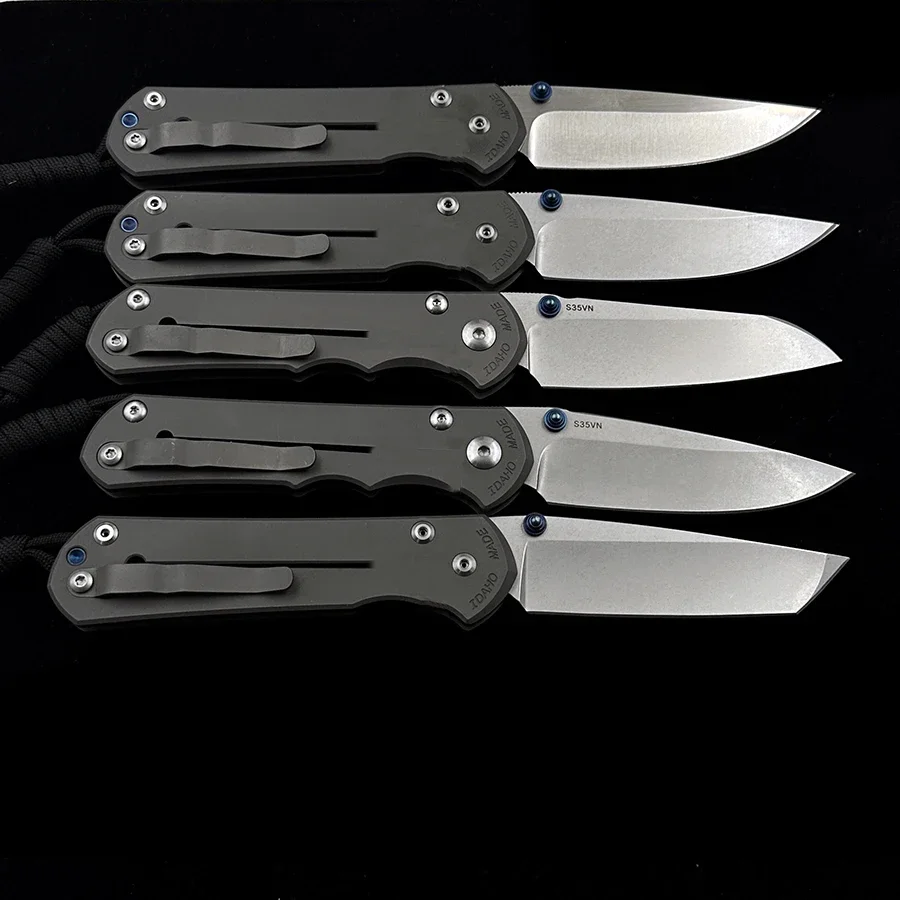 Imagem -06 - Grande Dobrável Titanium Handle Knife Acampamento ao ar Livre e Caça Bolso Edc Faca Edc Chris Reeve 21 ° e 25 ° Aniversário