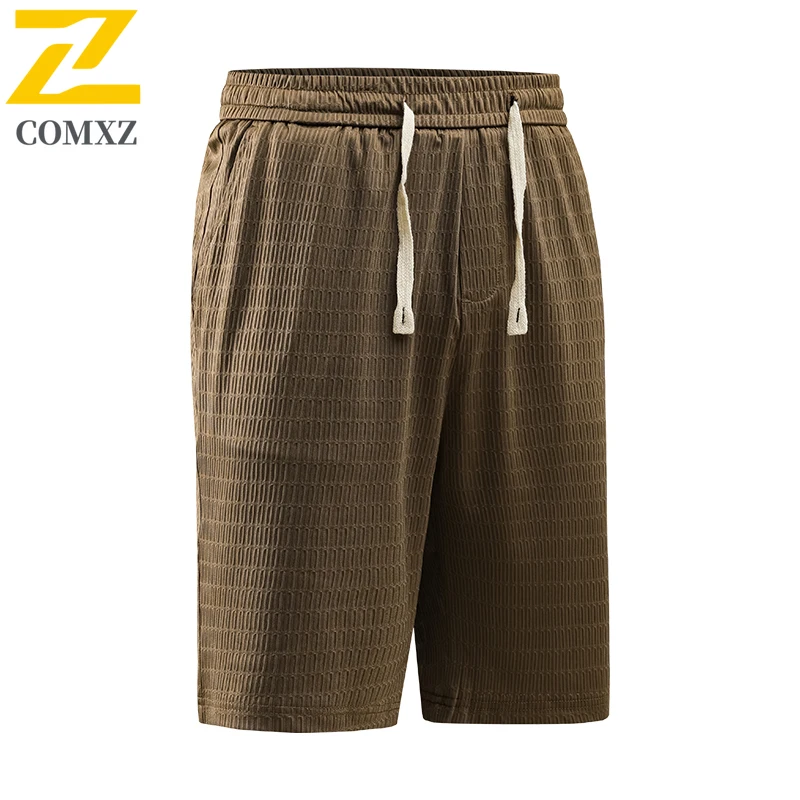 Men Shorts 2025 Summer New Ice Feeling Jacquard Design Comfortable Breathable Home Shorts Business Travel High Elasticity Shorts