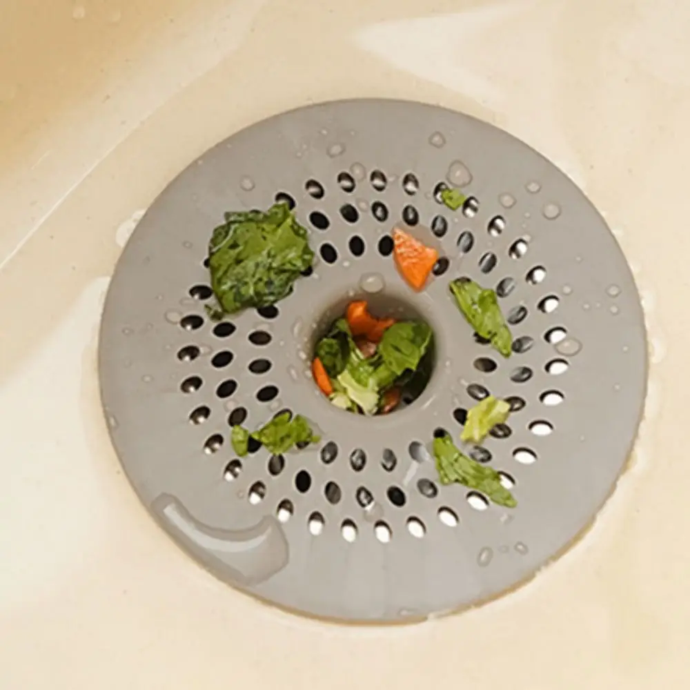 Durable Anti-blocking Hair Kitchen Sink Filter Round Stain Resistant Sink Strainer Silicone Lightweight Hair Filter Kitchen - Image 5