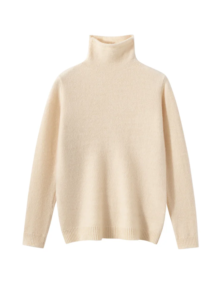 Children Wool Sweater Curled Edge Plie Collar Pullover Boy Girl Basic Solid Autumn Winter Kids 100% Merino Wool Knitwear Clothes