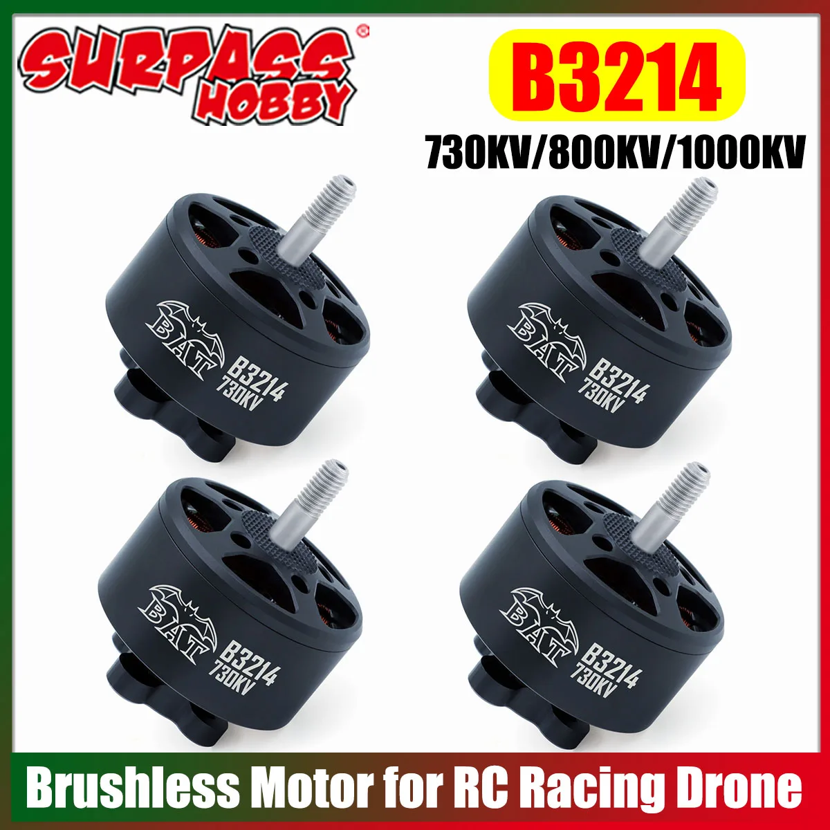 

SURPASS HOBBY B3214 Outer Rotor Brushless Motor 730KV 800KV 1000KV for RC Racing Drone Quadcopter Multicopter DIY Model Parts