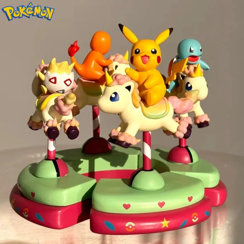 

Sun PokéMon Amusement Park Carousel Pikachu Squirtle Charmander Pikachu Cute Figures Collection Of Ornaments Toys Birthday Gift