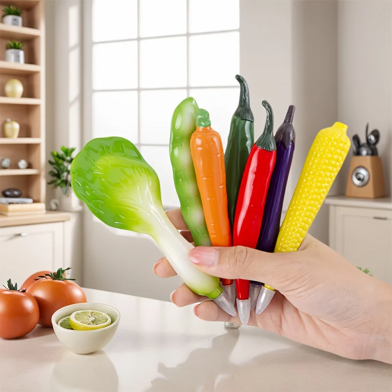 8 Fruit and Vegetable Simulation Ballpoint Pens, Random Styles, Suitable for Learning, Office Work, Note-Taking, Classroom Rewards, Holiday Gifts, Presents, Souvenirs, Etc