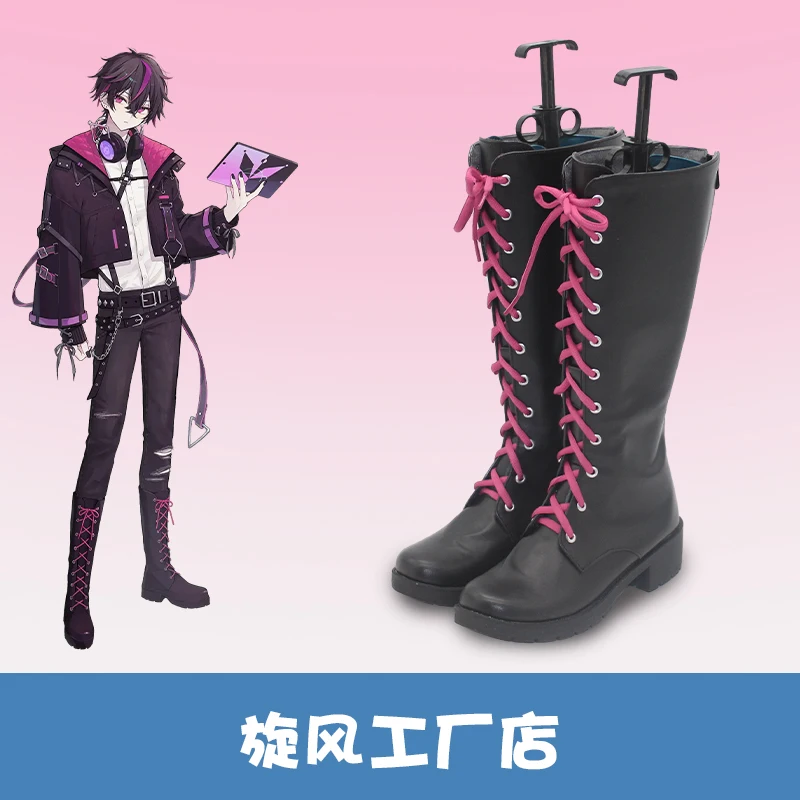 Fragaria Memories Kurode Costume Cosplay Scarpe Stivali fatti a mano in ecopelle Festa di carnevale Stivali di Halloween