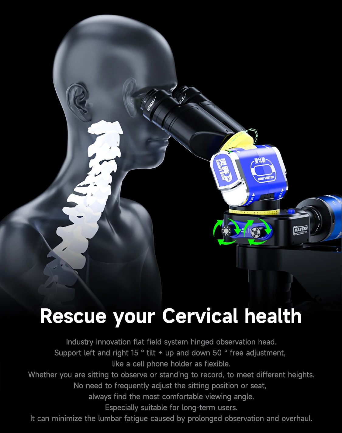 

MECHANIC ROBOT SMART EYE Microscope, 7X-45X Zoom, 45° Rotating Head, PL10X25 Eyepiece with 4K , for Precision Inspection