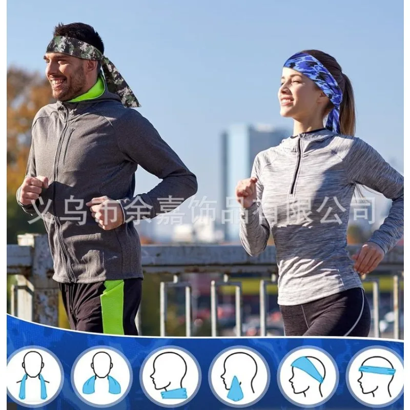 Printed Sports Headband for Women and Men Quick Drying Sweatband for Tennis Running Football and Yoga Activities Sports Safety
