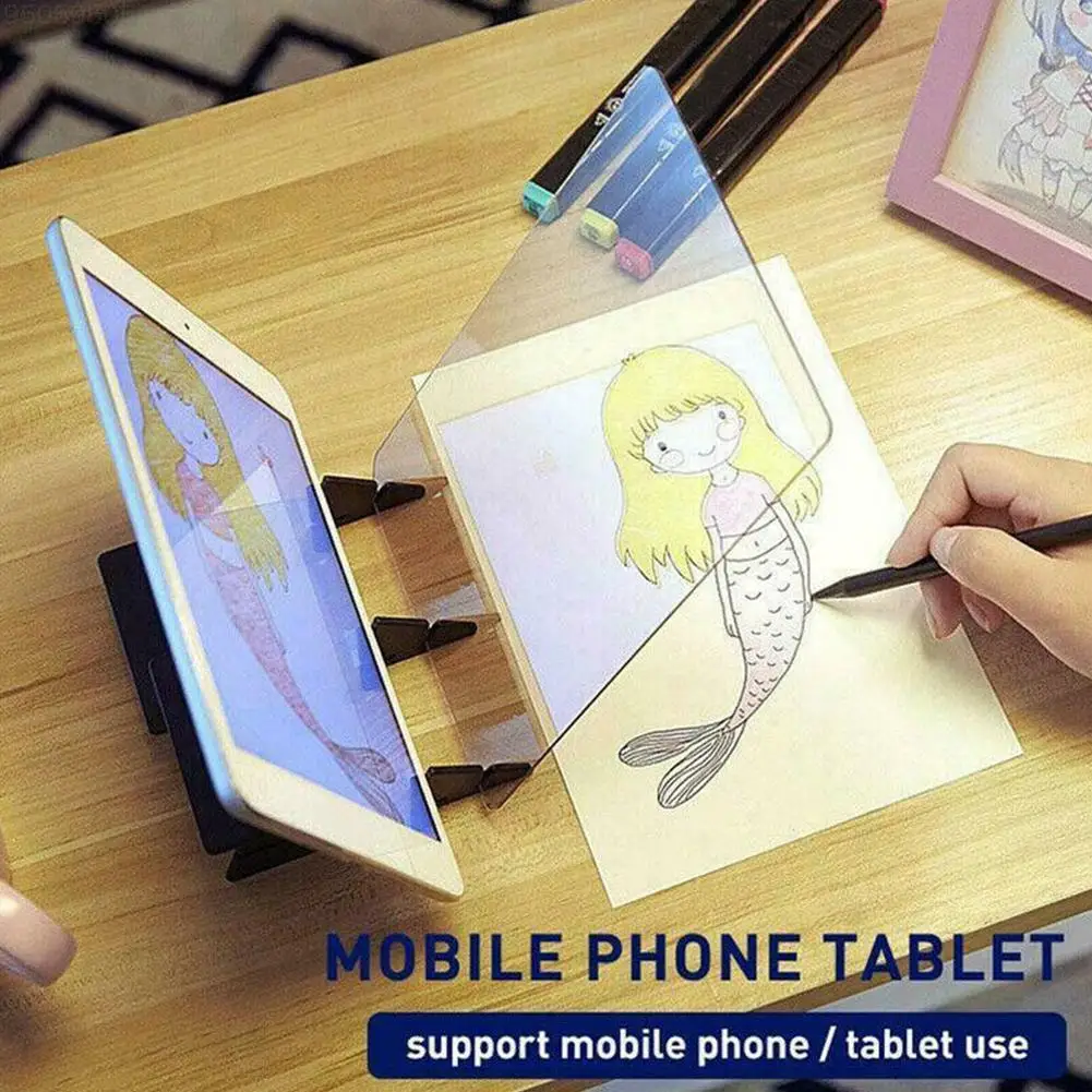 

Portable Optical Drawing Tracing Board with Projection Screen Imitation Copying Tool for Mobile Tablet Clear Projection Easy