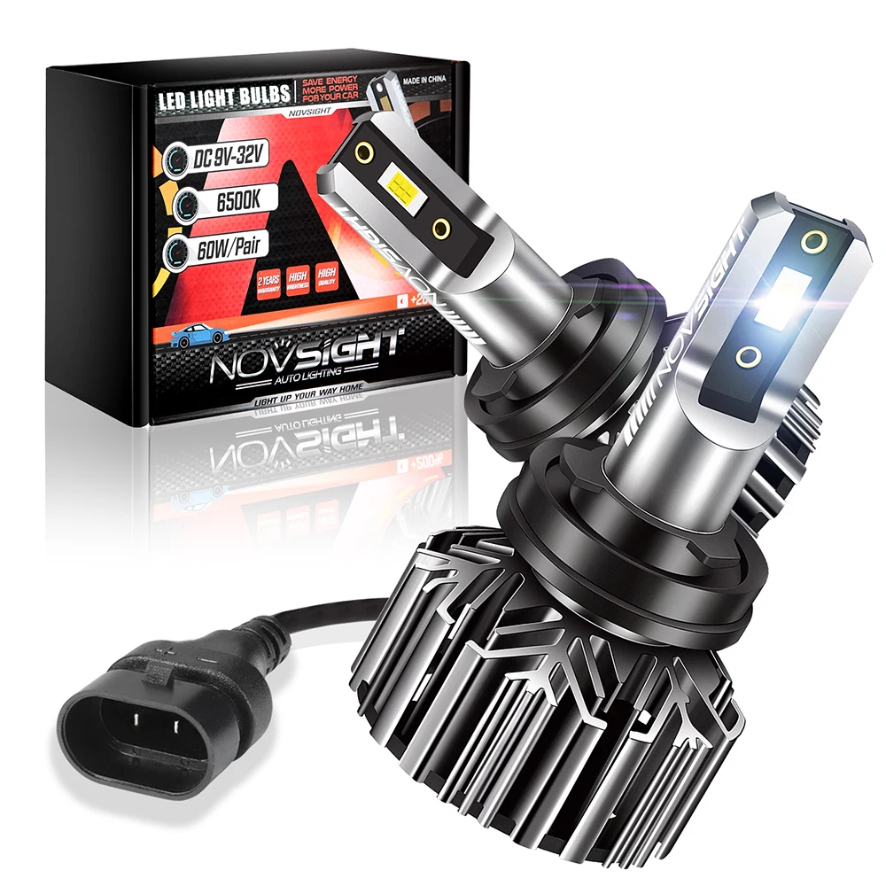 NOVSIGHT Car Headlight 1:1 Bulbs H11 H8 H9 60W 10000lm Auto Mini Bulb Headlamp 6000K Carlights Led Lights