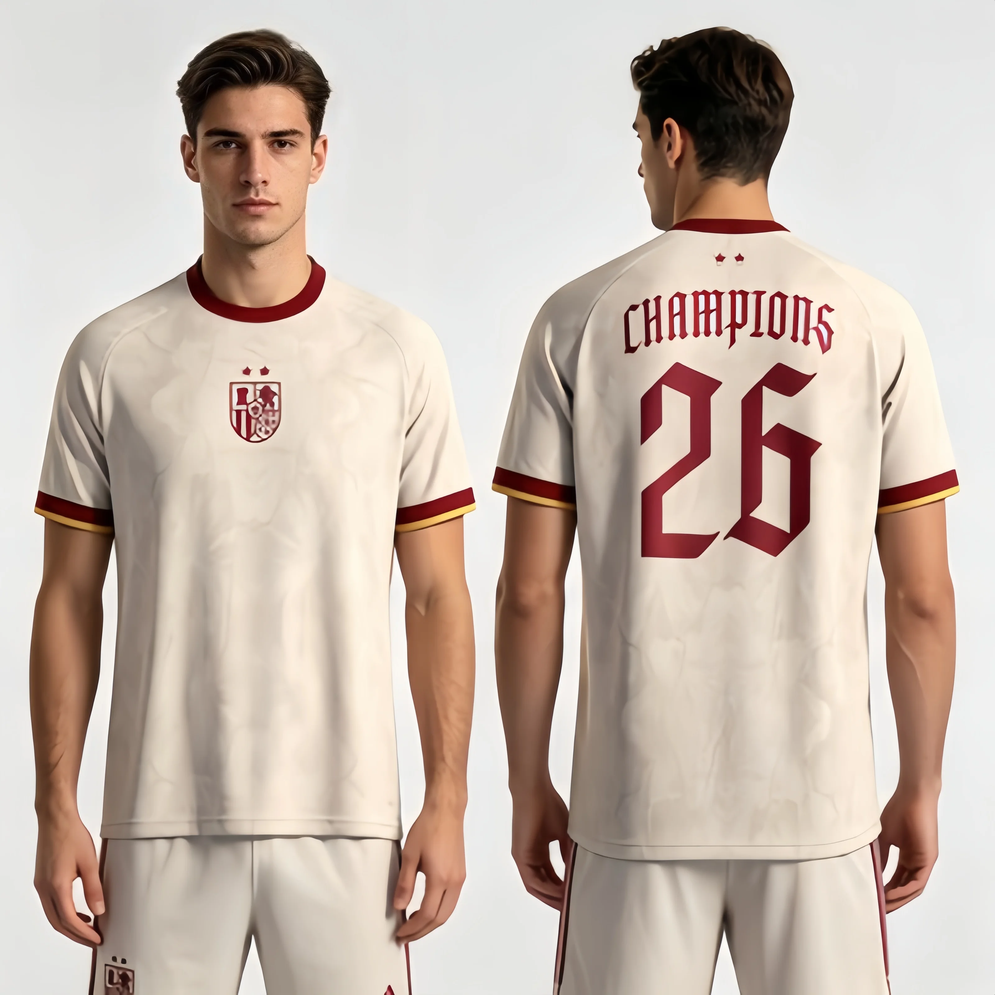 Neues 3D Zwei-Sterne-Spanien-Meister-Fußballtrikot, Sport-Trainingsshirt, atmungsaktiv, schnelltrocknend, T-Shirt, Familien-Matching-Oberteil