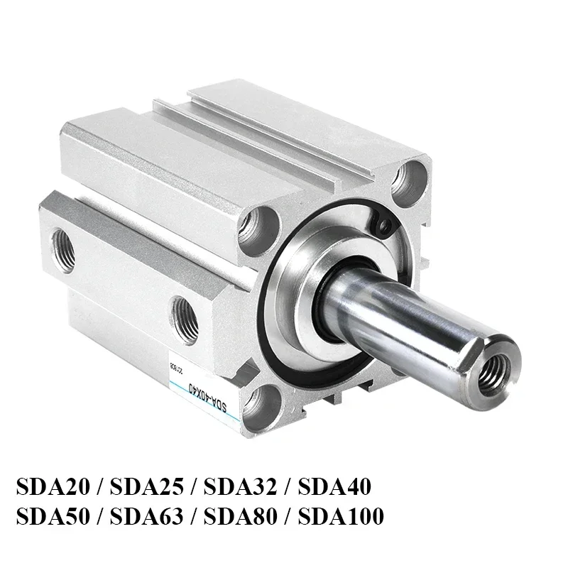 Air Cylinder SDA Series Pneumatic Compact Cylinder 12 16 20 25 32 40 50 63 80mm Bore to 5 10 15 20 25 30 35 40 45 50mm Stroke