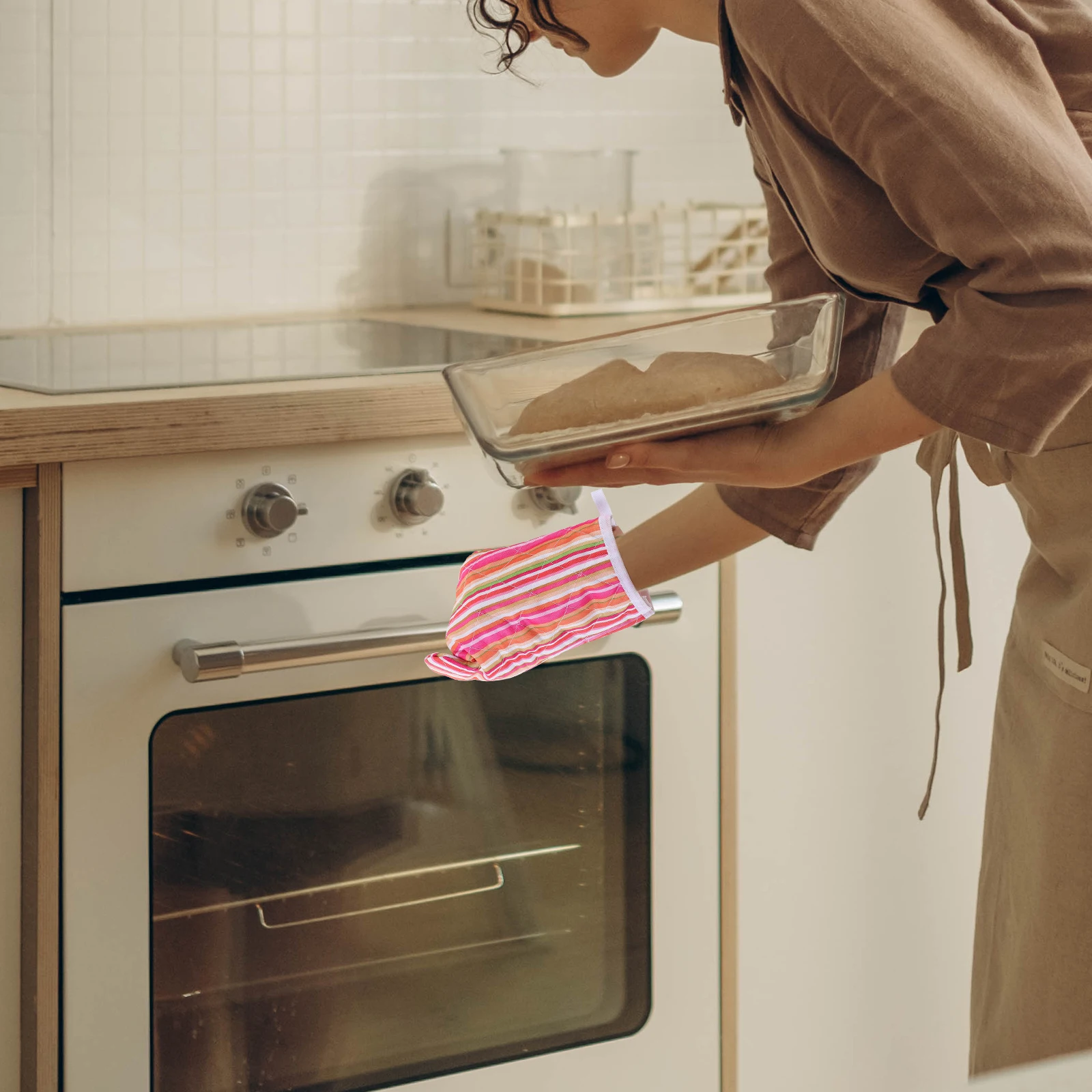 

Insulated Oven Heat Resistant Cooking Mittens Kitchen Cooking Gloves Heat Resistant BBQ Grill Small Mitts for Kitchen