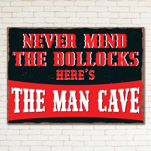 Sex Pistols Mind The Bollocks ป้ายโลหะย้อนยุคมนุษย์ถ้ำแผ่นโลหะผับบาร์วินเทจ