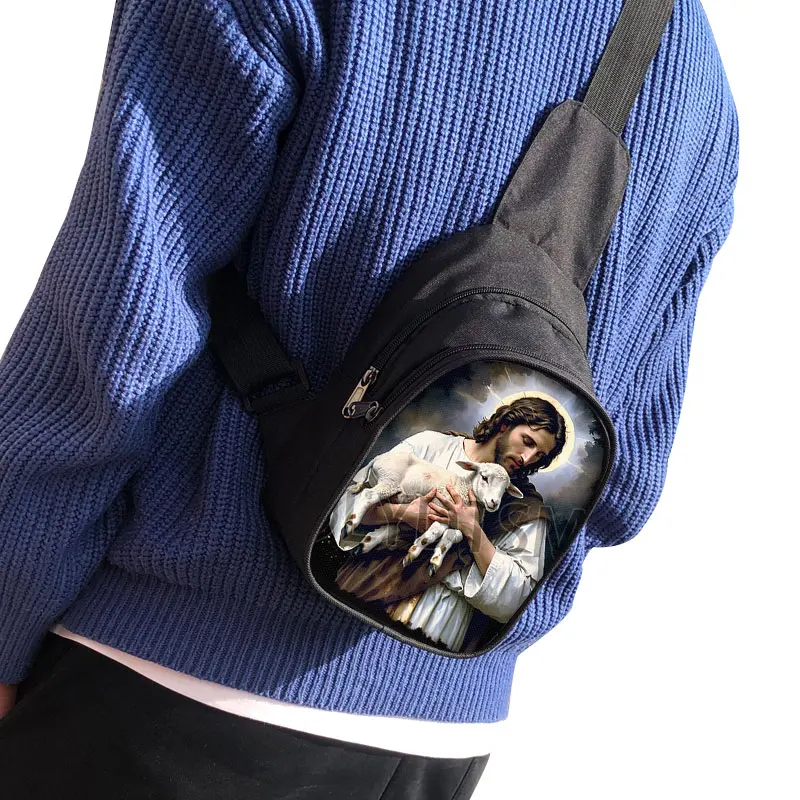 Винтажная нагрудная сумка с религиозным узором Иисуса, христианская молитвенная благословение, женские сумки через плечо для путешествий, сумка через плечо, держатель для телефона