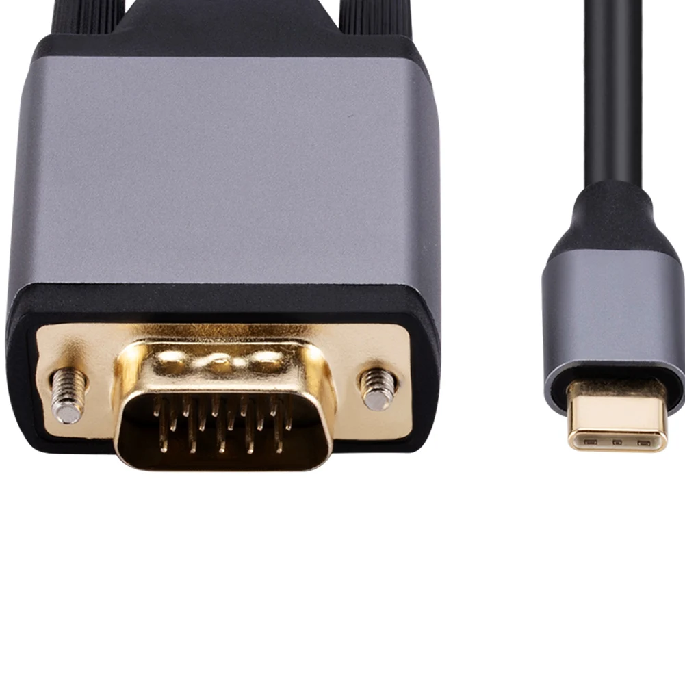 Type-C To VGA Adapter Aluminum Alloy USB 3.1 Type-C To VGA Adapter Cable 10Gbps HD Screen Cord USB3.1 for MacBook Projector