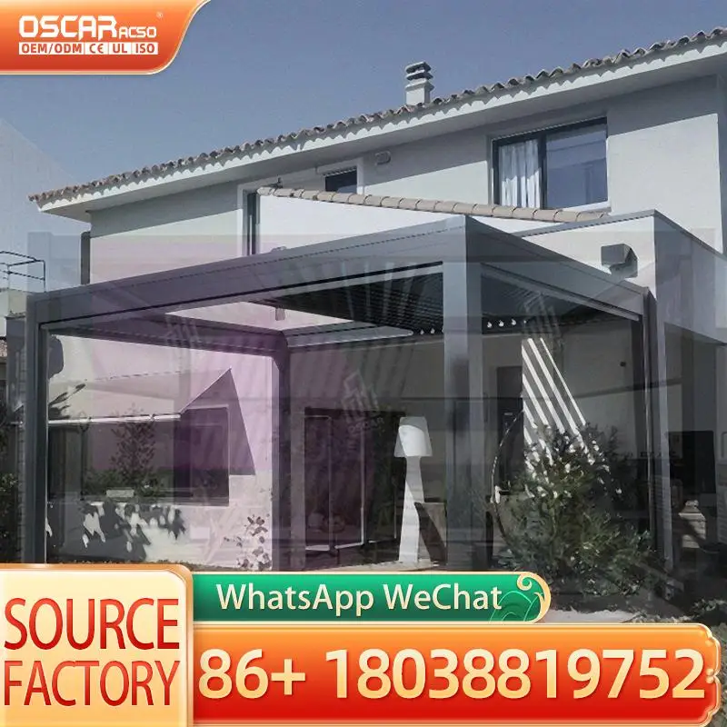Outdoor Horizontal Aluminum Pergola with Slats Louvers Designs for Garden Patio Balcony  pergolas