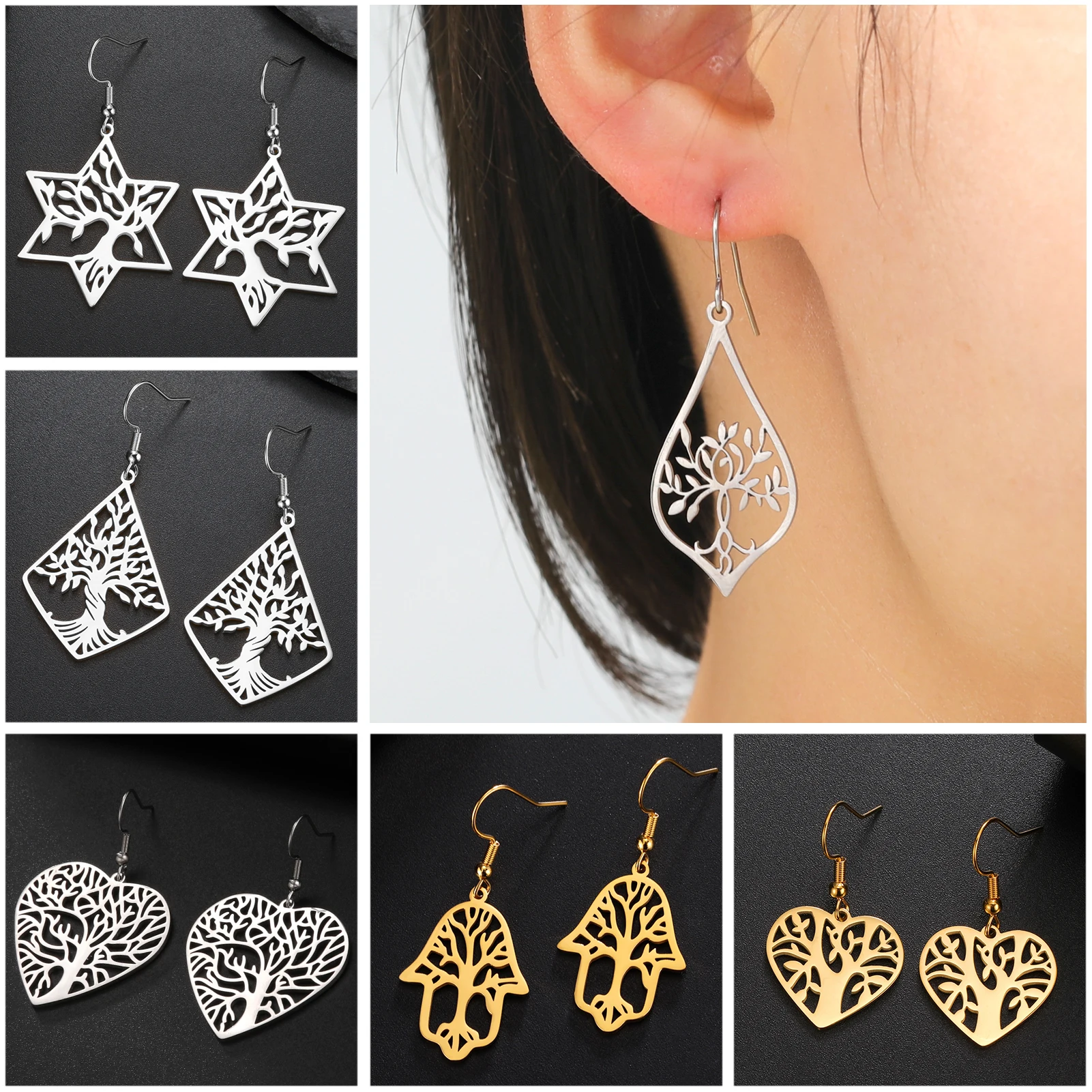 Ethnic Fashion World - Unift Ethnic Tree of Life Earrings
