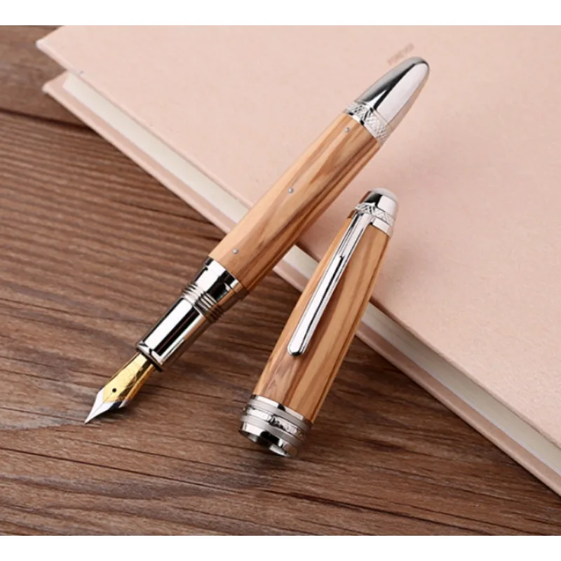 M1000 Moonman Handmade Solid Wood Pen with Shell Mother Top Bead Rivet BOCK Gold Plated F Tip Sandalwood Writing Practice Pen