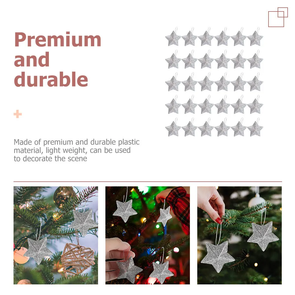 

Ornament Christmas Ornaments Pendant for Decor Decorative Silver Outdoor Decorations